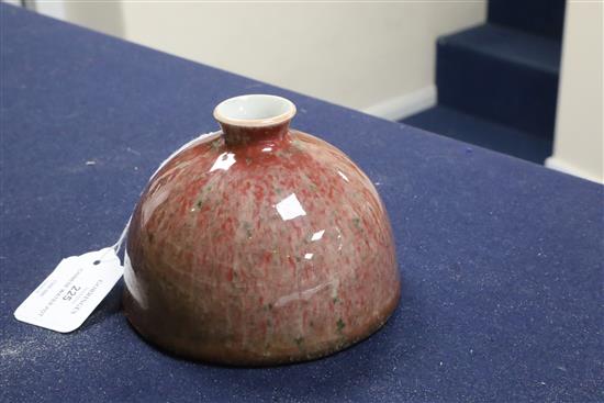 A Chinese sang de boeuf glazed beehive water pot, possibly 19th century, Diam.13.5cm
